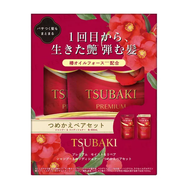 Shiseido	Tsubaki Premium Moist & Repair Shampoo & Conditioner Refill Set [300ml x 2]